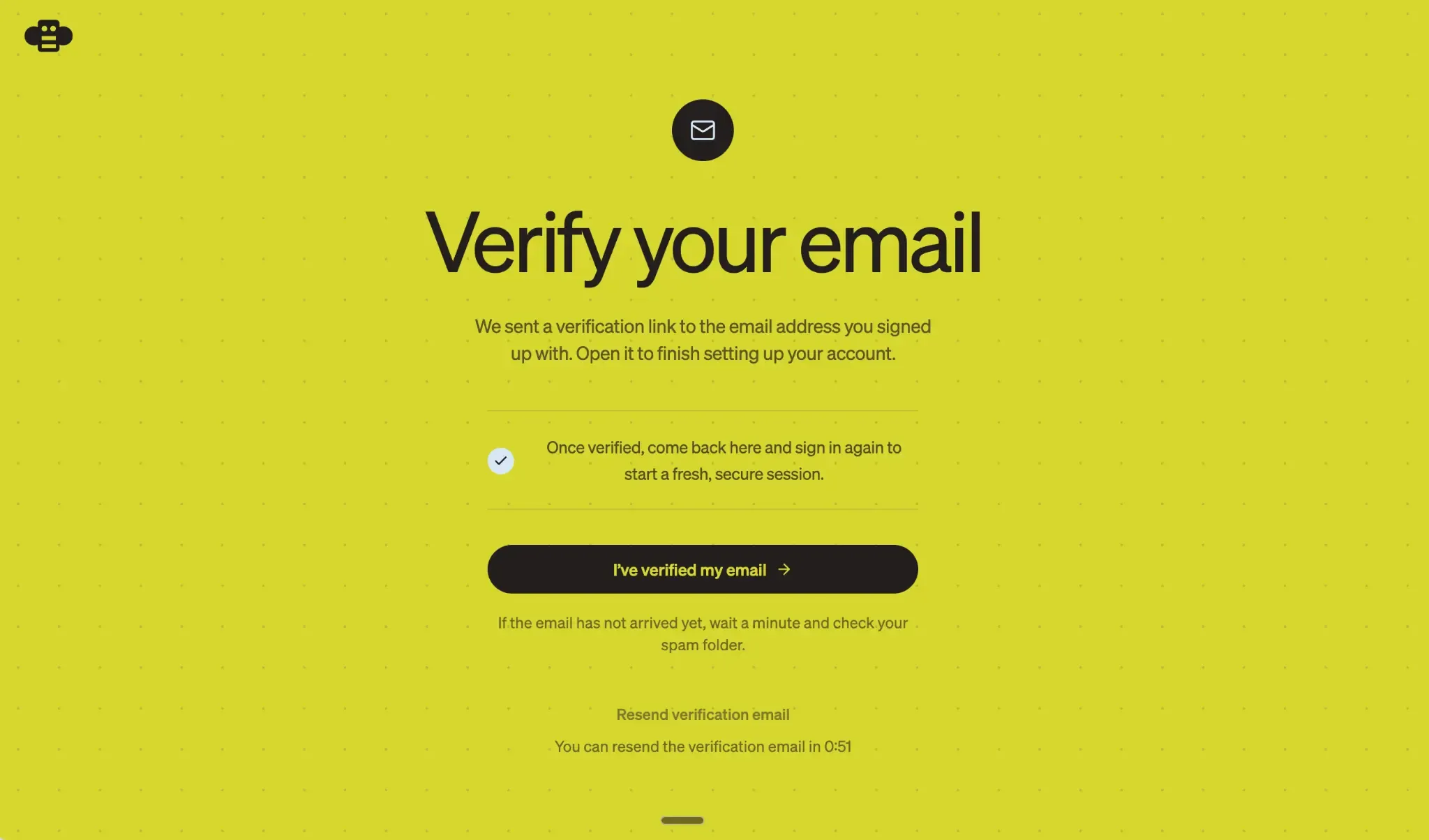 Builderlab email verification screen